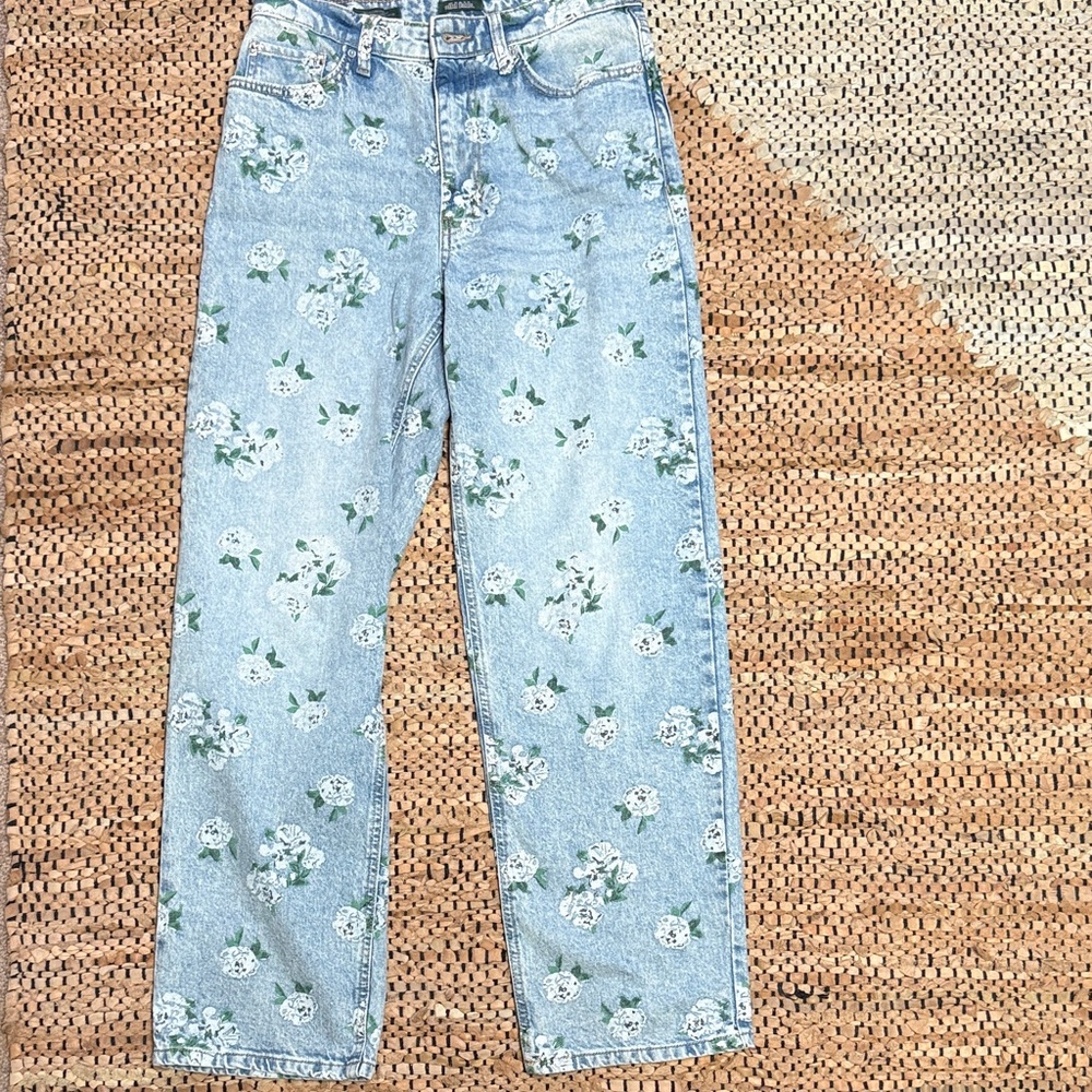 Floral Light Blue Women's Jeans